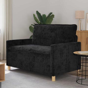 vidaXL bank / zetel Zwart 126 x 81 x 87,5 cm Polyester, Verzenden, Nieuw