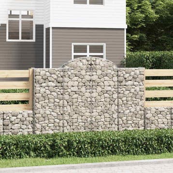 vidaXL Schanskorven 5 st gewelfd 200x50x140/160 cm ijzer, Verzenden, Nieuw