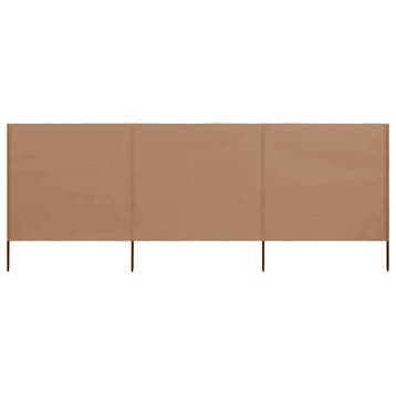 vidaXL Windscherm 3-panelen 400x80 cm stof taupe, Tuin en Terras, Verzenden, Nieuw