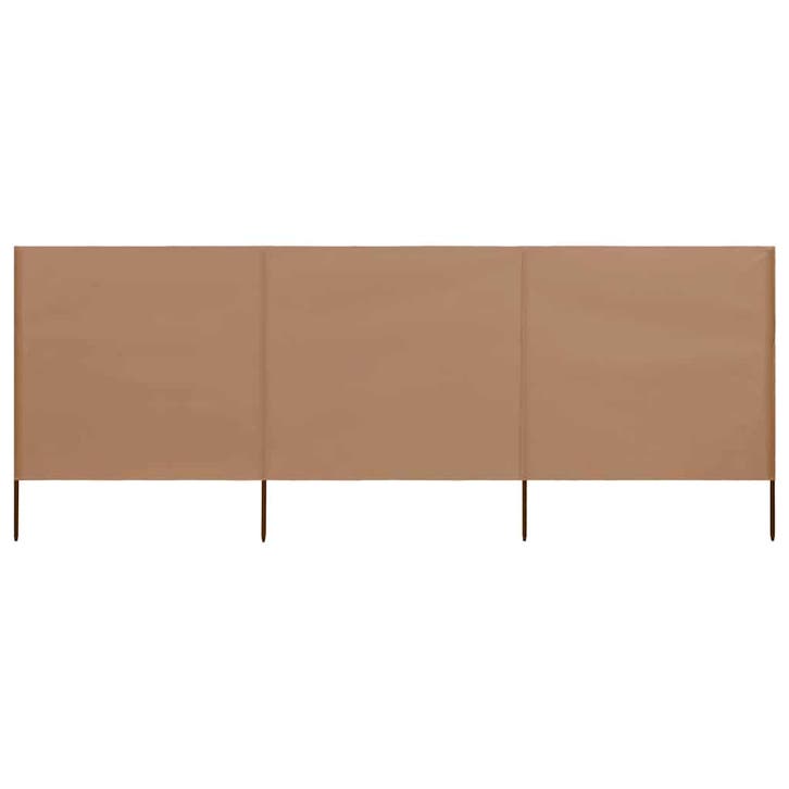 vidaXL Windscherm 3-panelen 400x80 cm stof taupe, Tuin en Terras, Parasols, Nieuw, Verzenden