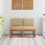 vidaXL 2 Stuk Buiten Midden Sofa Massief Acacia Hout Naturel, Verzenden