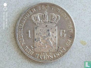 Nederland 1 gulden 1845 (type 1), Verzenden, Overige waardes, Losse munt, Goud