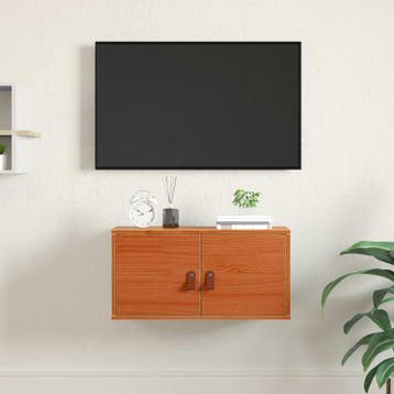 vidaXL Wandkast met plank Wasbruin 60 x 30 x 30 cm Massief, Huis en Inrichting, Kasten | Wandmeubels, Verzenden, Nieuw