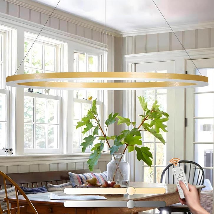 Gouden LED Plafondlamp 100cm | Retour Deal | -43% Korting!, Maison & Meubles, Lampes | Plafonniers, Envoi