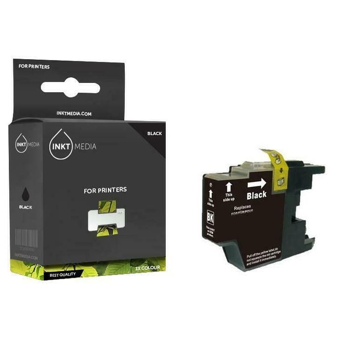 Brother LC-1280BK inktcartridge zwart (inktmedia huismerk), Computers en Software, Printers, Verzenden