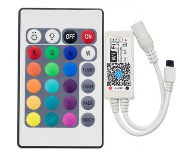 Mini WiFi en IR 24Knops Afstandsbediening voor RGB LED strip, Ophalen of Verzenden, Nieuw