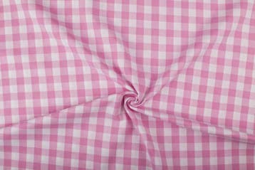 Brabants bont stof roze wit geruit - 18mm geruit, 120 cm of meer, Ophalen of Verzenden, Katoen, Roze