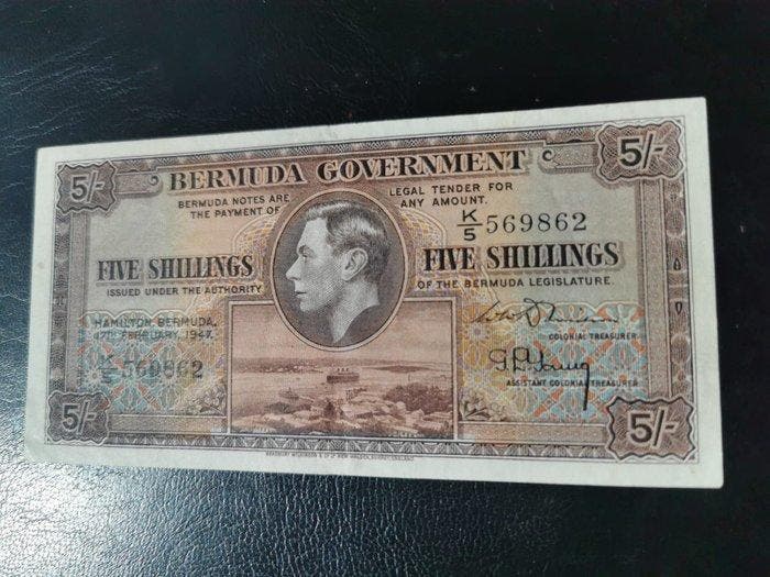 Bermuda. - 5 Shillings - 1947 - Pick 14 (Zonder, Postzegels en Munten, Bankbiljetten | Europa | Niet-Eurobiljetten