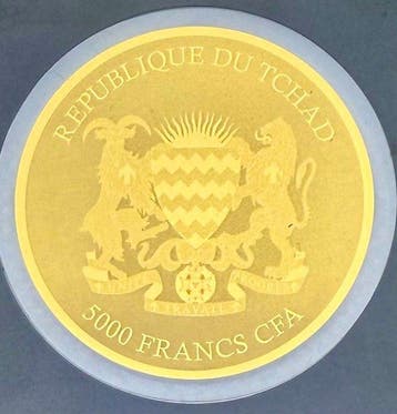 Tsjaad. 5000 Francs Lion, Big Five, oro 1/200 Oz (.999)
