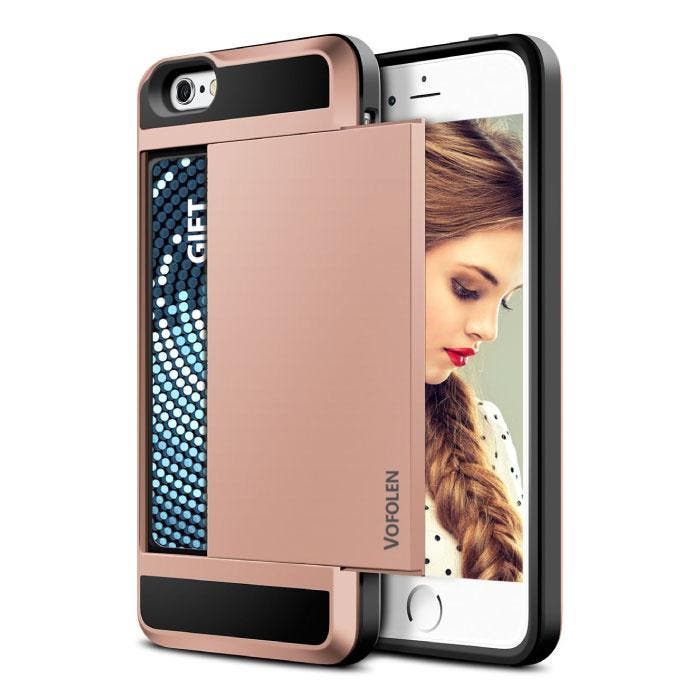 iPhone 8 - Wallet Card Slot Cover Case Hoesje Business Roze, Telecommunicatie, Mobiele telefoons | Hoesjes en Screenprotectors | Apple iPhone