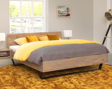 Oak & Steel Rubin Massief Houten Bed - 120 x 200
