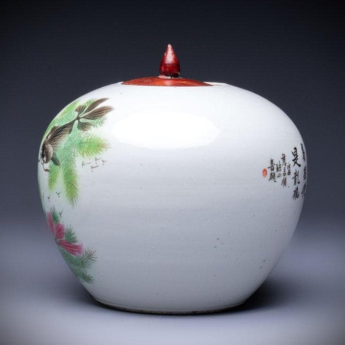 GEEN RESERVE - GROTE ANTIQUE KOI CARPS RIJSTPOT MET, Antiek en Kunst, Antiek | Overige Antiek