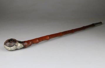Pipe a opium Chinoise en Bamboo - Bambou, Argent - Chine -