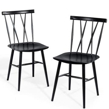 2dekans | coast Set van 2 Zwarte metalen eetkamerstoelen –, Huis en Inrichting, Stoelen, Ophalen of Verzenden, Nieuw
