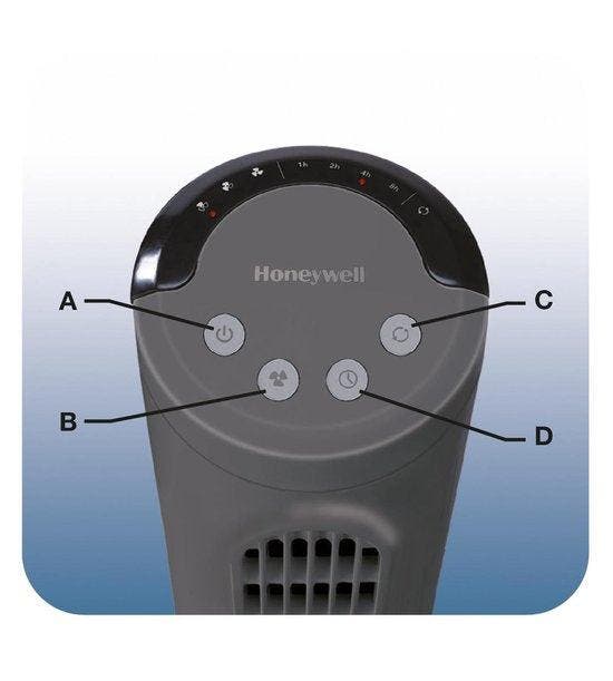 2dekans | Honeywell Ventilator HYF1101E - Timer - Grijs, Elektronische apparatuur, Ventilatoren, Ophalen of Verzenden