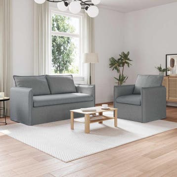 vidaXL bank / zetelstel 2 st Lichtgrijs Stof, Verzenden, Nieuw