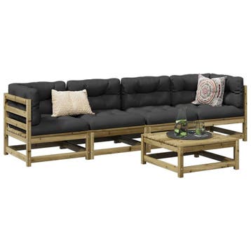 vidaXL 5-delige Loungeset geïmpregneerd grenenhout, Verzenden, Loungeset