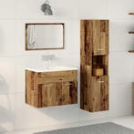 vidaXL Badkamermeubel Set Wandgemonteerd 3 pcs Oud Hout, Huis en Inrichting, Badkamer | Badkamermeubels, Verzenden, Nieuw