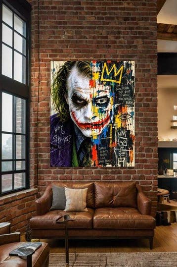 Joker -  CHAOS KING con stile artistico Basquiat - Artbox, Verzamelen, Nieuw