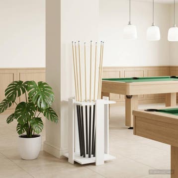 vidaXL Biljartkeu-stand Bewerkt hout 42 x 43 x 60 cm Wit, Verzenden