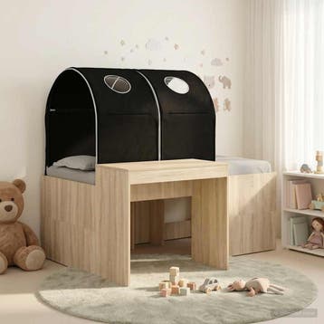 vidaXL Bed met Tunnel 3 st Sonoma Eiken en Zwart Bewerkt, Verzenden