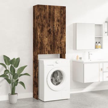 vidaXL Wasmachinekast 64x25,5x190 cm gerookt eikenkleurig, Verzenden, Nieuw