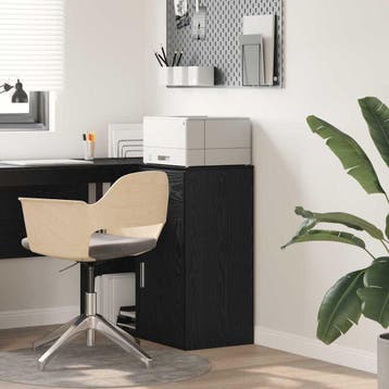 vidaXL Dressoir met lade Zwart Eiken 38 x 34 x 75 cm, Verzenden, Nieuw