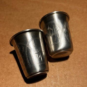 Russian zolotnik 84 - Service de boisson (2) - Argent 925, Antiek en Kunst