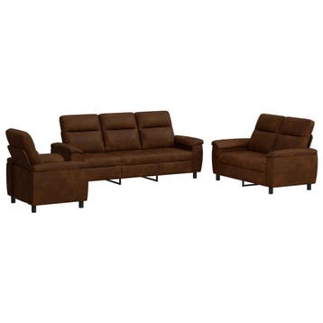 vidaXL bank / zetelstel 3 pcs Leger Groen Kunst Suède Leer, Verzenden