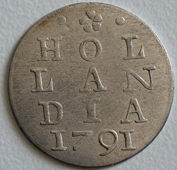 Nederland, Holland 2 Stuiver (dubbele wapenstuiver) 1791 /