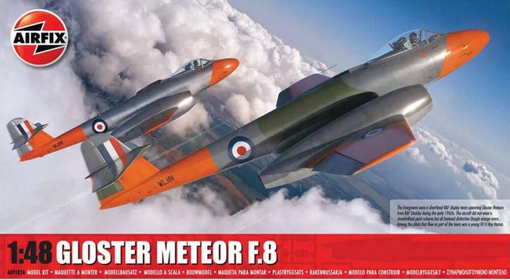 Airfix A09182A Gloster Meteor F.8 Bouwpakket Schaal 1:48, Hobby en Vrije tijd, Modelbouw | Vliegtuigen en Helikopters, Nieuw, Overige merken