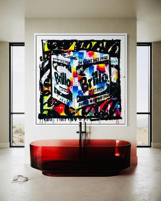 Mikko - Brillo Box Stamp Pixel Series - XL, Antiquités & Art, Art | Peinture | Moderne