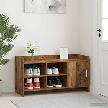vidaXL Schoenenkast 100 x 39,5 x 51 cm Bewerkt hout Oud hout, Verzenden, Nieuw