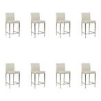 Set van 8 Leren barkrukken Bright laag - Toledo Misty, Nieuw, Leer, Ophalen of Verzenden, 90 cm of meer