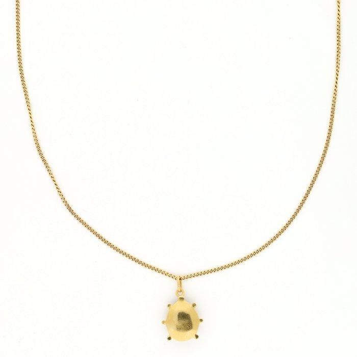 Collier - 18 carats Or jaune, Émail - coccinelle, Handtassen en Accessoires, Kettingen