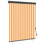 vidaXL Rolgordijn voor buiten 140x250 cm wit en oranje, Verzenden