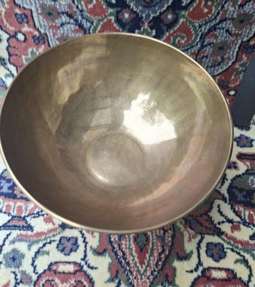 Oude Jambati Klankschaal 930 gr. 19 cm. - Nepal - Begin 20e, Antiquités & Art