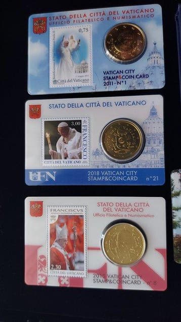 Vatican. 50 cent / 20 Euro 2011/2022 (5 coins) (Sans prix de, Postzegels en Munten