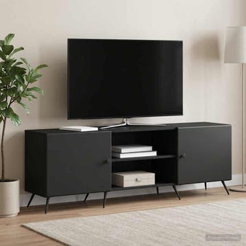 vidaXL TV Kast 150 x 31 x 50 cm Zwart Bewerkt hout, Verzenden, Nieuw