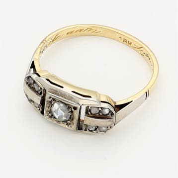 Ring - 18 karaat Geel goud Diamant (Natuurlijk), Handtassen en Accessoires, Ringen, Nieuw