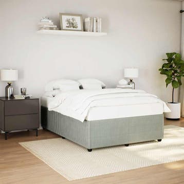 vidaXL Bedframe zonder matras 160x200 cm fluweel lichtgrijs, Verzenden, Nieuw