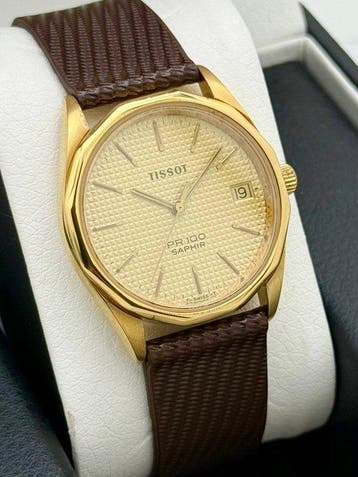 Tissot - Zonder minimumprijs - 18K GP Waffle Dial PR100