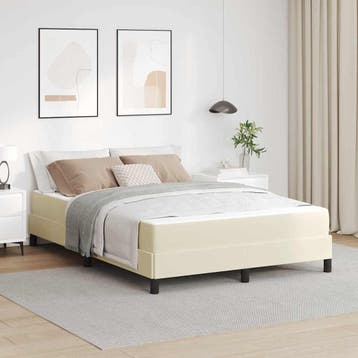 vidaXL Bedframe met matras Crème 160 x 200 cm Stof, Verzenden