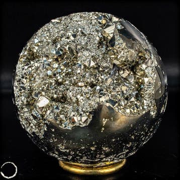 Grote natuurlijke goudkleurige pyriet Sphere/ Druzen-
