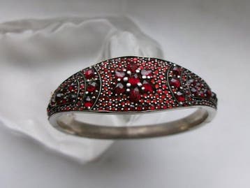 Grenats bohèmes et tombac - Bracelet - Art Nouveau