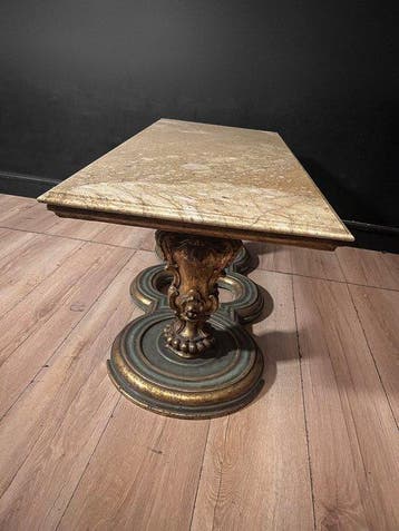 Middentafel - Hout, Marmer - Salontafel met marmeren blad