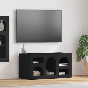 vidaXL TV Kast ELST 80 x 35 x 40 cm Zwart Bewerkt hout, Verzenden
