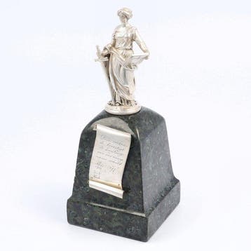 Beeld, Vrouwe Justitia - 18 cm - .800 zilver - 1911