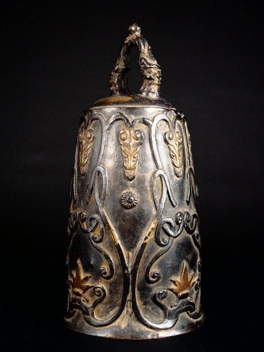 Cloche de sanctuaire - Bronze, Petit bonsh  orné de lions, Antiquités & Art, Antiquités | Autres Antiquités