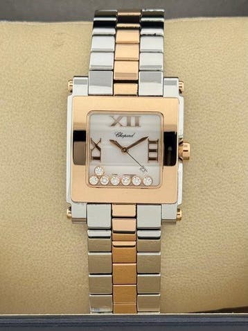 Chopard - Happy Sport Square – 7 Floating Diamonds -, Bijoux, Sacs & Beauté